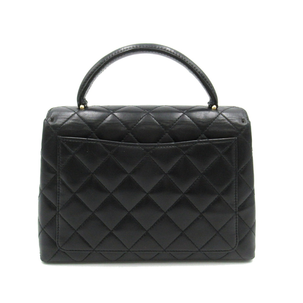Chanel Matelasse Lambskin Handle Coco Handbag Black